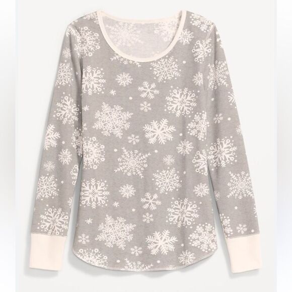 Snowflake Print Waffle Knit Shirt- TALL - Picture 3 of 6